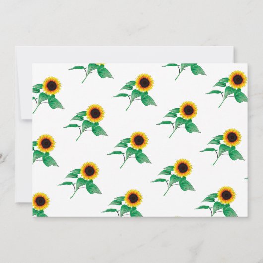 かわいい夏のひまわり1歳の誕生日 |ターニング・ワン 招待状 (裏面)