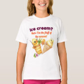  かわいい夏のひよこTシャツ – 「アイスクリーム？いや、わたしは Tシャツ (正面)