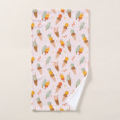 かわいい夏のアイスクリーム バスタオルセット (ハンドタオル)