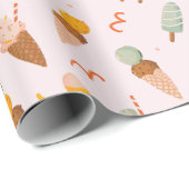 かわいい夏のアイスクリーム ラッピングペーパー (ロールコーナー)
