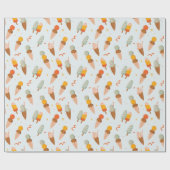 かわいい夏のアイスクリーム ラッピングペーパー (フラット)