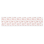 かわいい夏のイチゴと花 ショートテーブルランナー (横)