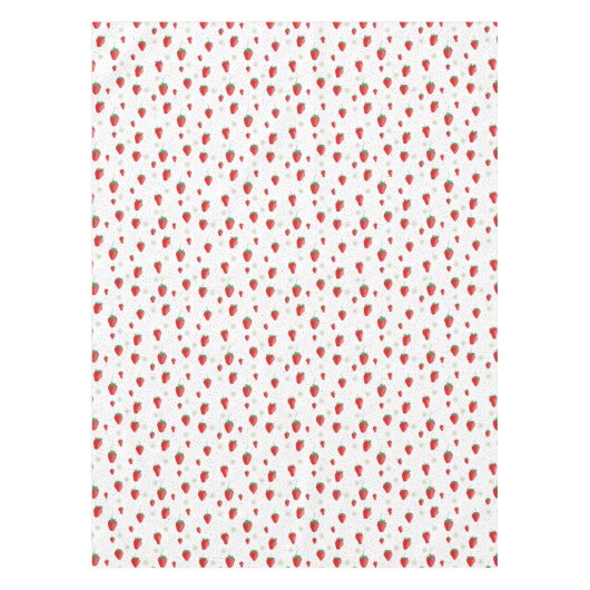 かわいい夏のイチゴと花 テーブルクロス (正面)