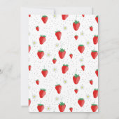 かわいい夏のイチゴと花 ノートカード (裏面)