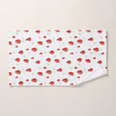 かわいい夏のイチゴと花 バスタオルセット (ハンドタオル)