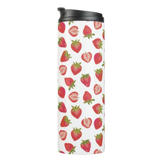 かわいい夏のイチゴ柄 タンブラー (回転右)