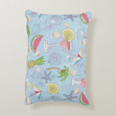 かわいい夏のイラストレーションにスイカが入った模様。  アクセントクッション (裏面(縦))