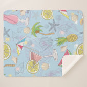 かわいい夏のイラストレーションにスイカが入った模様。  シェルパブランケット (正面(横))