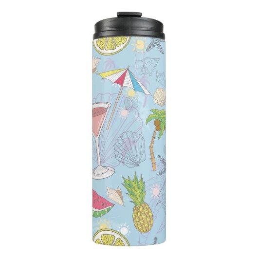 かわいい夏のイラストレーションにスイカが入った模様。  タンブラー (正面)