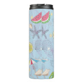 かわいい夏のイラストレーションにスイカが入った模様。  タンブラー (裏面)