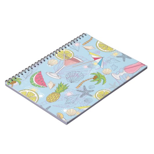 かわいい夏のイラストレーションにスイカが入った模様。 ノートブック (左側)