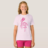 かわいい夏のガーリーフラミンゴ Tシャツ (正面フル)