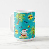 かわいい夏のサーフィンクリスマスサンタクロース コーヒーマグカップ (正面左)