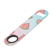 かわいい夏のスイカ柄パステルピンク&ブルー スピード栓抜き (正面アングル)