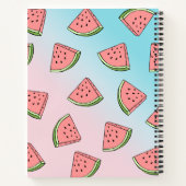 かわいい夏のスイカ柄パステルピンク&ブルー ノートブック (裏面)