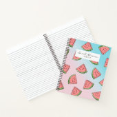 かわいい夏のスイカ柄パステルピンク&ブルー ノートブック (内部)