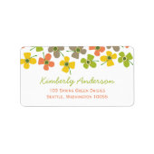 かわいい夏のデイジーポップ・アートの花おもしろい誕生日アドレス ラベル (正面)