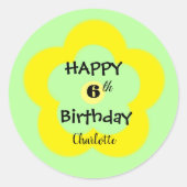 かわいい夏のデイジー花弁グラデーション誕生日 ラウンドシール (正面)