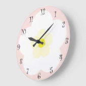 かわいい夏のデイジー花弁グラデーション誕生日 ラージ壁時計 (傾斜)