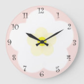 かわいい夏のデイジー花弁グラデーション誕生日 ラージ壁時計 (正面)