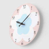 かわいい夏のデイジー花弁グラデーション誕生日 ラージ壁時計 (傾斜)