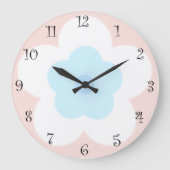 かわいい夏のデイジー花弁グラデーション誕生日 ラージ壁時計 (正面)