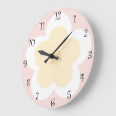 かわいい夏のデイジー花弁グラデーション誕生日 ラージ壁時計 (傾斜)