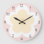 かわいい夏のデイジー花弁グラデーション誕生日 ラージ壁時計 (正面)