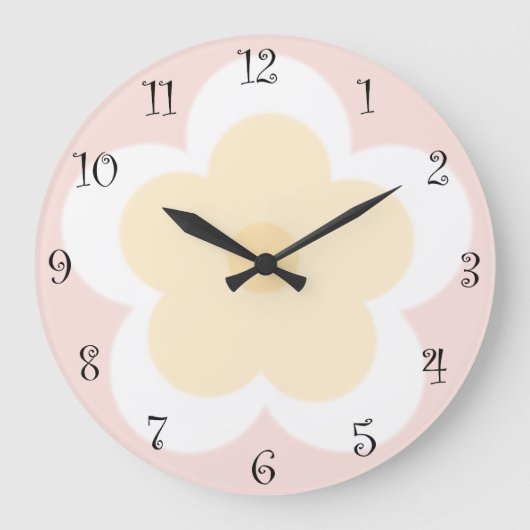 かわいい夏のデイジー花弁グラデーション誕生日 ラージ壁時計 (正面)