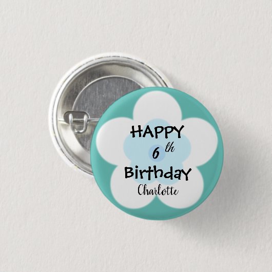 かわいい夏のデイジー花弁グラデーション誕生日 缶バッジ (正面&裏面)