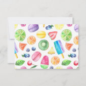 かわいい夏のトロピカルフルーツの誕生日 サンキューカード (裏面)