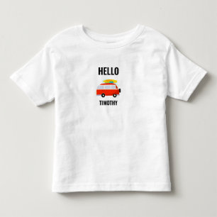 かわいい夏のバンの挨拶テンプレート トドラーTシャツ
