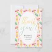 かわいい夏のパーティー水の色のイラストレーションパターン サンキューカード (正面)