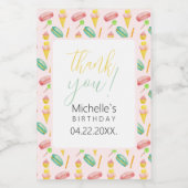 かわいい夏のパーティー水の色のイラストレーションパターン フードラベル (シングルラベル)