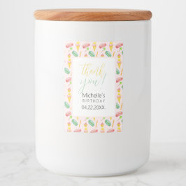 かわいい夏のパーティー水の色のイラストレーションパターン フードラベル