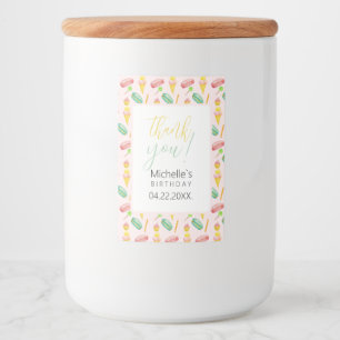 かわいい夏のパーティー水の色のイラストレーションパターン フードラベル