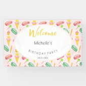 かわいい夏のパーティー水の色のイラストレーションパターン 横断幕 (横)