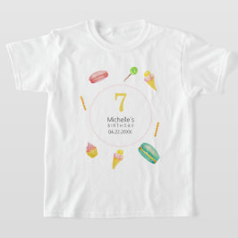 かわいい夏のパーティー水彩イラストレーション Tシャツ