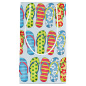 かわいい夏のビーチサンダルパターン スモールペーパーバッグ (正面)