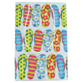 かわいい夏のビーチサンダルパターン ミディアムペーパーバッグ (正面)