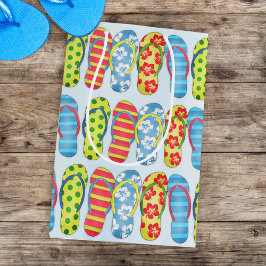 かわいい夏のビーチサンダルパターン ミディアムペーパーバッグ