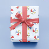 かわいい夏のビーチボールおもしろいパターン ラッピングペーパー