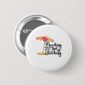 かわいい夏のビーチ先生用マーチャンダイズ 缶バッジ (正面&裏面)