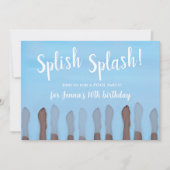 かわいい夏のビーチ湖の海ガーリーパーティーQRコード 招待状 (正面)