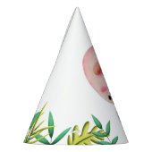 かわいい夏のピンクのフラミンゴ熱帯 パーティーハット (左)