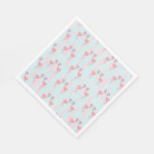 かわいい夏のフラミンゴの模様(ピンク&グリーンパーティー) スタンダードランチョンナプキン (角)