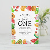 かわいい夏のフルーツ ファーストバースデー招待状 招待状 (スタンド正面)