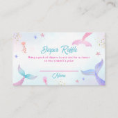 かわいい夏のマーメイドテールおむつラッフルベビーシャワー エンクロージャーカード (正面)
