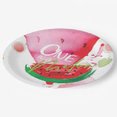 かわいい夏のメロンを作る ペーパープレート (アングル)