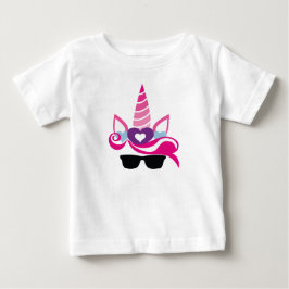 かわいい夏のユニコーン ベビーTシャツ